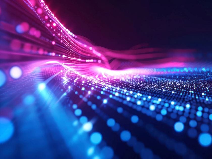 Lichtpunkte in pink und blau